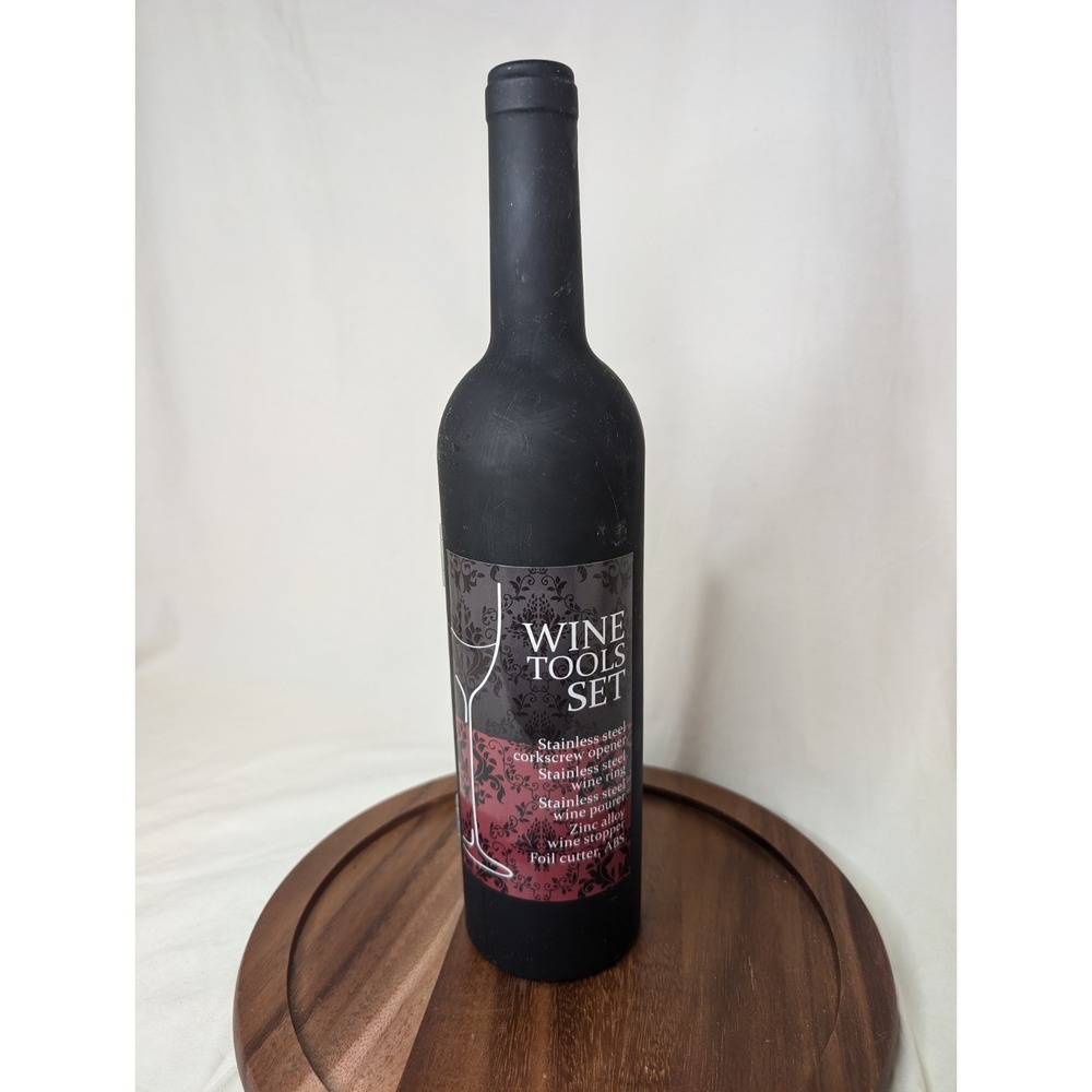 Wine Tools Set in Novelty Wine Bottle‎ Holder Opener Pourer